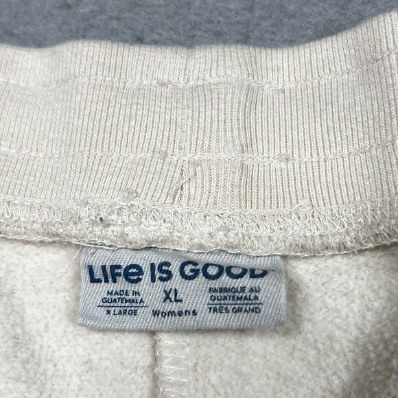 Life is Good Jogger Mens Size XL Beige Fleece Drawstring Pull On Sweatpants - Picture 10 of 13